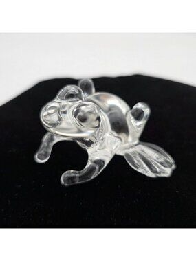 Handblown Frog Figurine Crystal Clear Small 3"